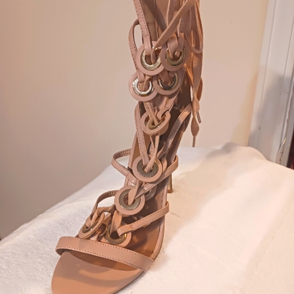 Izabella Rue Tan Strappy Heels